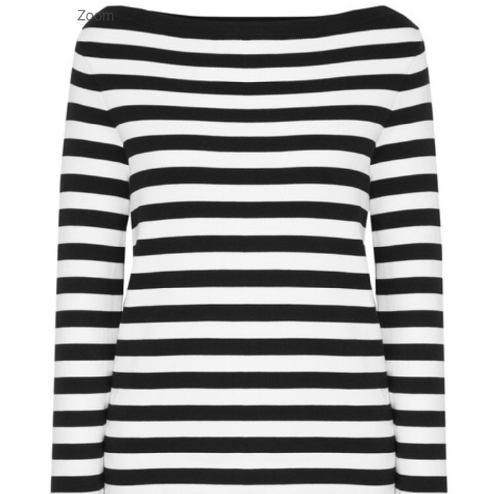 Michael Kors Collection Striped Top Black/White
